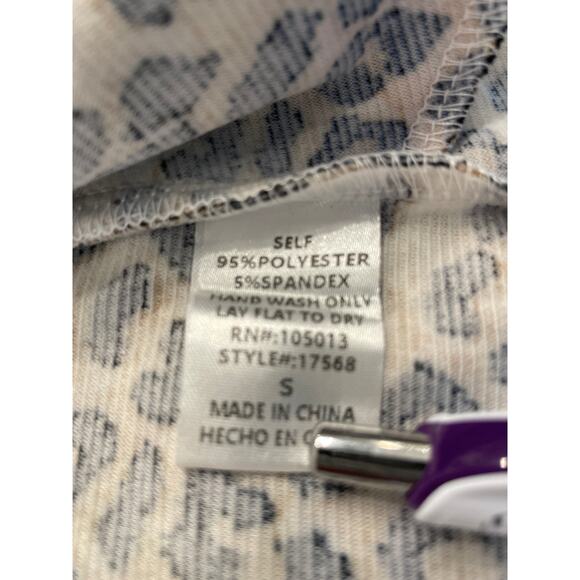 Savannah Jane Leopard Floral knit roll tab sleeve blazer S - Picture 4 of 9